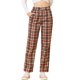 thumbnail image 1 of INSPIRE CHIC Pantalones Largos Rectos con Cintura Elástica a Cuadros para Mujer de Regreso a Clases con Botón y Cremallera XL Rojo Marrón Beige, 1 of 8