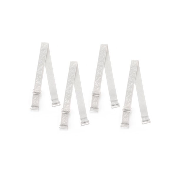 INSPIRE CHIC Tirantes de Sujetador para Mujer 2 Pares 10/12/15/18/20mm de Ancho Tirantes Elásticos Ajustables para Hombro Blanco-Patrón de Flores-18mm