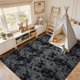 thumbnail image 5 of Alfombra de Área FinRèc Home 213 cm x 152 cm Gris Oscuro Tie‑Dye, 5 of 8