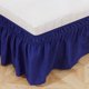 thumbnail image 1 of suxuMhao Falda de Cama Elástica Envolvente con Volantes Tamaño King, Azul Oscuro - Colchón de 78x80 Pulgadas Compatible con Caída de 15 Pulgadas, Falda de Ropa de Cama de 1 Pieza para Decoración de, 1 of 3