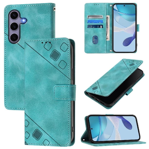 Funda Cartera para Samsung Galaxy S24 con Soporte y Ranuras, Resistente a Golpes y Rayones Verde