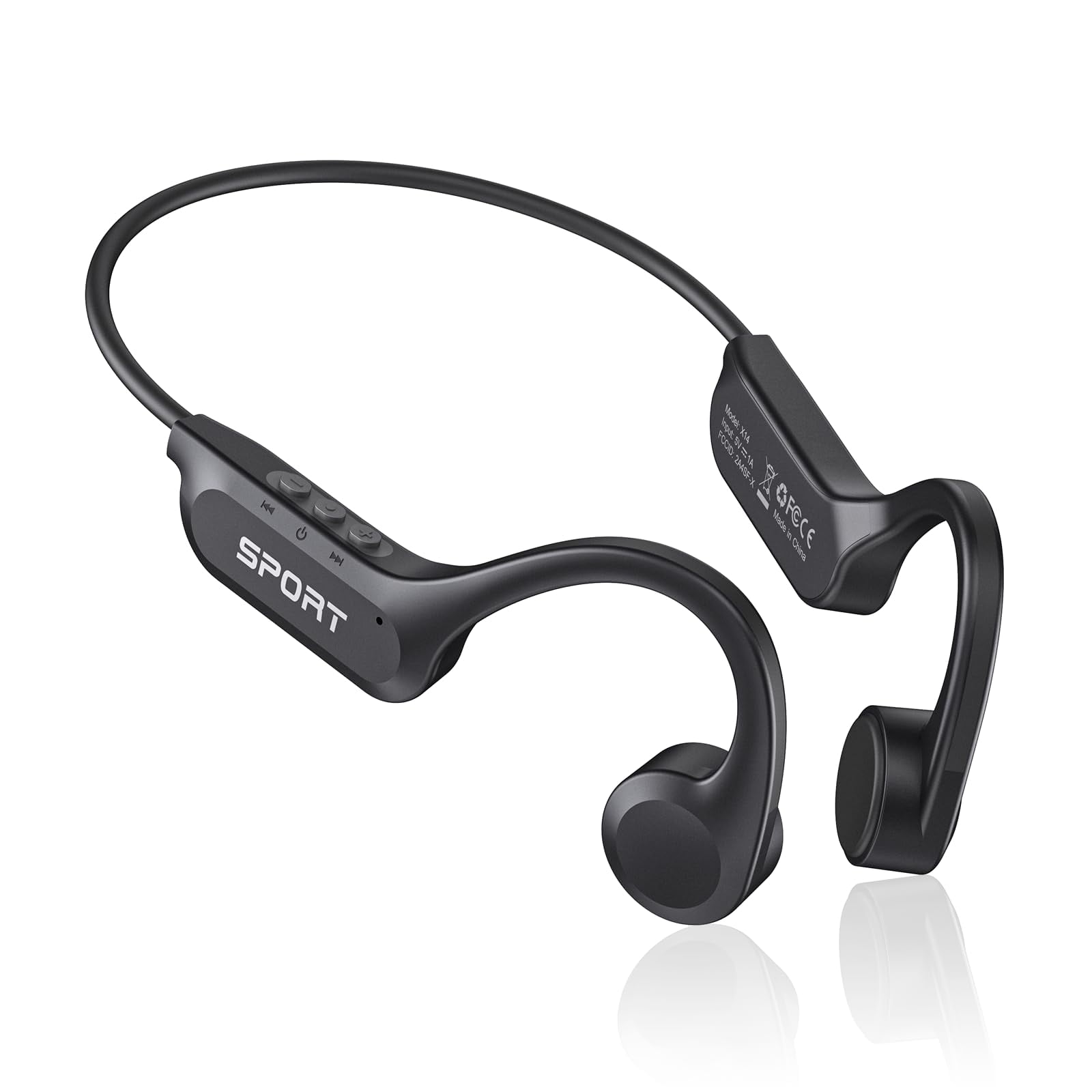 Cxk Auriculares De Conducción Ósea Bluetooth 5.3 Con Micrófono