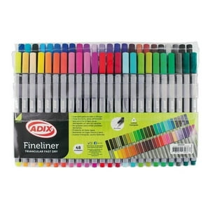 Lápices Fineliner Triangular 48 Colores Adix Verde