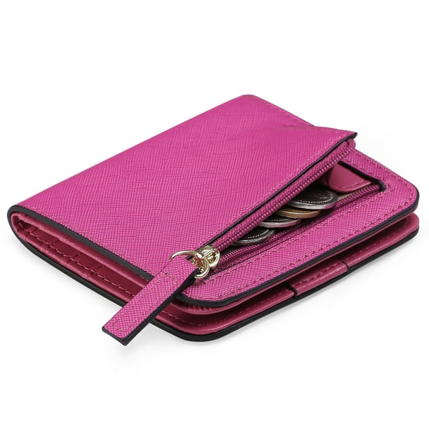 Cartera Mujer Pequeño Con Rfid Bloquea, Mini Monedero Bifold Para Tarjetas, Billetera De Piel Plegable Con Bolsillo, Tarjetero Minimalista Con Ventana De Identificación Para Chica Mujer