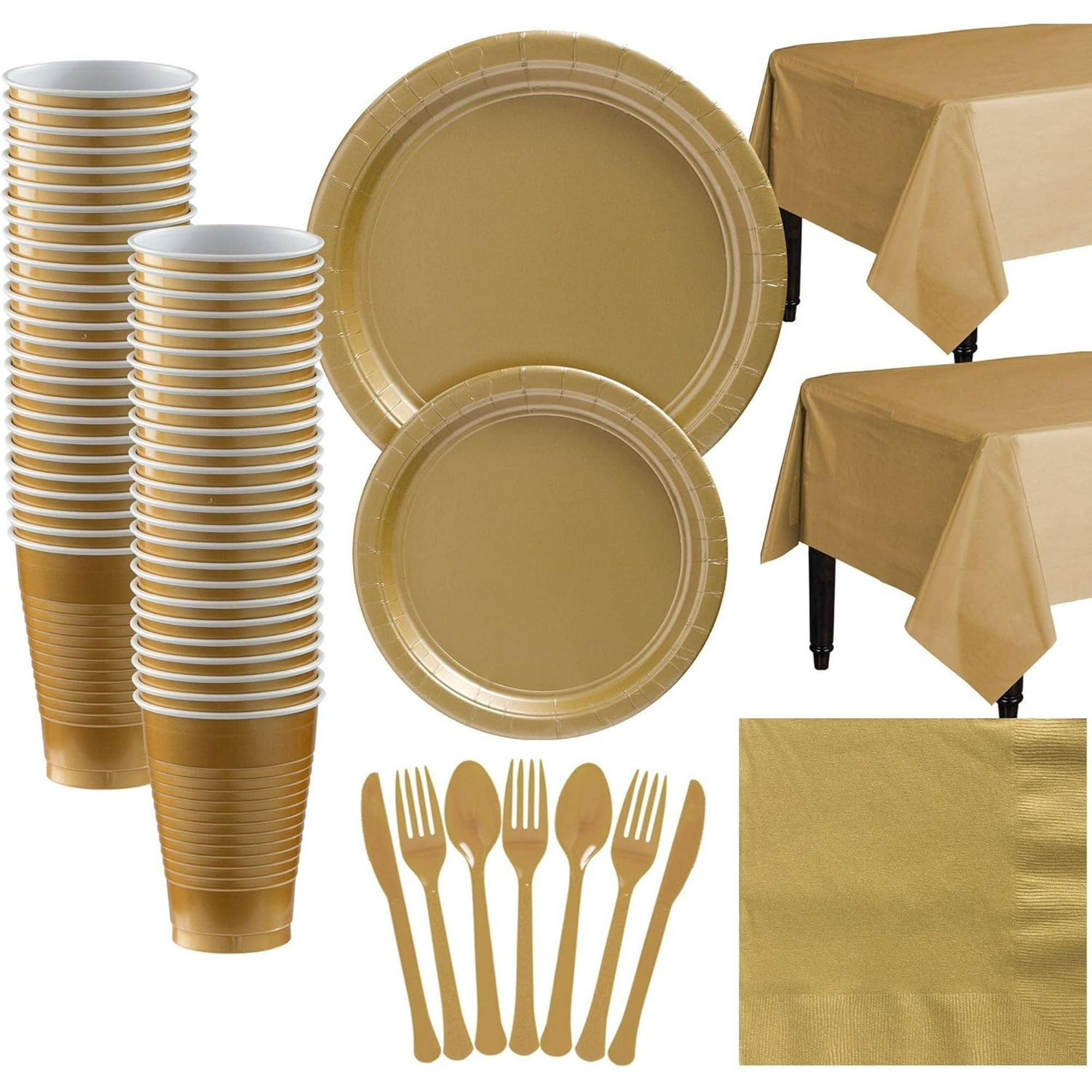 Wakeshome - Set Cotillón De Fiesta De Cumpleaños Para 20 Personas Dorado