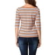 thumbnail image 3 of INSPIRE CHIC Camiseta Básica Ajustada de Mujer con Mangas al Codo Cuello Redondo Regreso a Clases Camiseta Casual Estampada Multicolor Blanco XS, 3 of 8