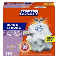 Bolsas De Basura Hefty Ultra Strong, 13 Galones, 110 Bolsas