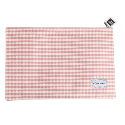 Homewell - Estuche Cartuchera Rosada Cuadros 35X23X1Cm