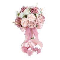 Magideal - Ramo De Rosas Para Boda, Flores Artificiales, Decoración Realista Para Dama De Honor, Ramo De Novia Para Fiestas, Aniversarios, Bodas, Centros De Mesa