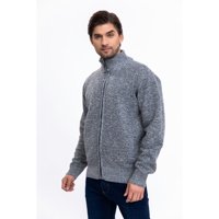 Likeshop - Chaqueta Sweater Algodon Cuelo Alto Forro Piel Bolsillos Cierre 7169