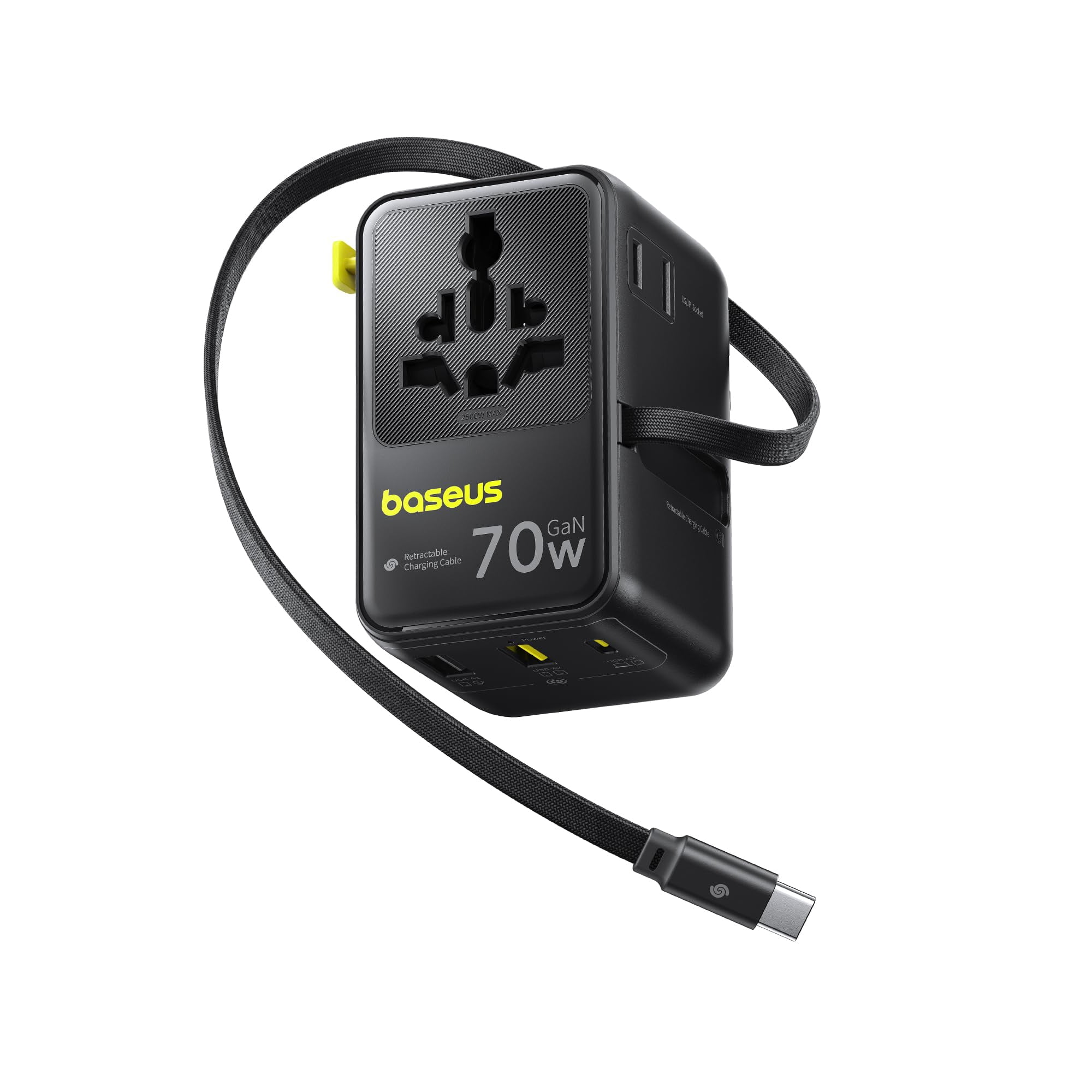 Adaptador De Viaje Universal Baseus Enercore Cg11 70 W Con Cable