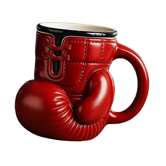 Caza de guantes de boxeo taza de té de divertida copa de cerámica resistente al calor resistente a 12 onzas para la cocina Buffet Café ¡Amigos de cump