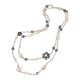 thumbnail image 3 of Collar De Cuentas De Doble Capa Para Mujeres Y Niñas, Collar Llamativo, Collar Largo Gris, 3 of 5