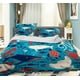 thumbnail image 1 of 3D Cartoon Hand Drawn Ocean Colorful Octopus Sea Turtle Whale Fish Funda de edredón, 1 of 3