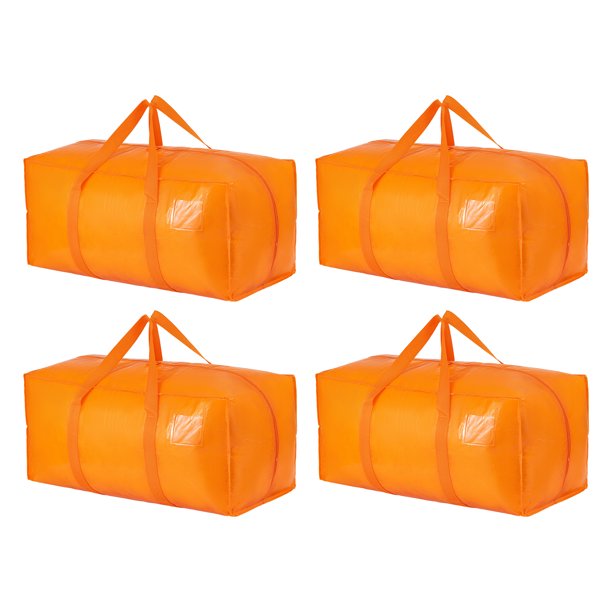 REGALWOVEN Almacenamiento de Ropa, Bolsas de Almacenamiento, Bolsas de Mudanza para Organizar Dormitorio, Ropa, Organizadores de Armario y Almacenamiento con Asas Naranja 4Pcs