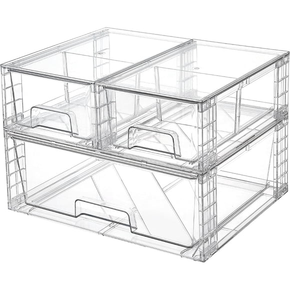 Cajones Apilables Vtopmart 3 Cajones Transparente PET
