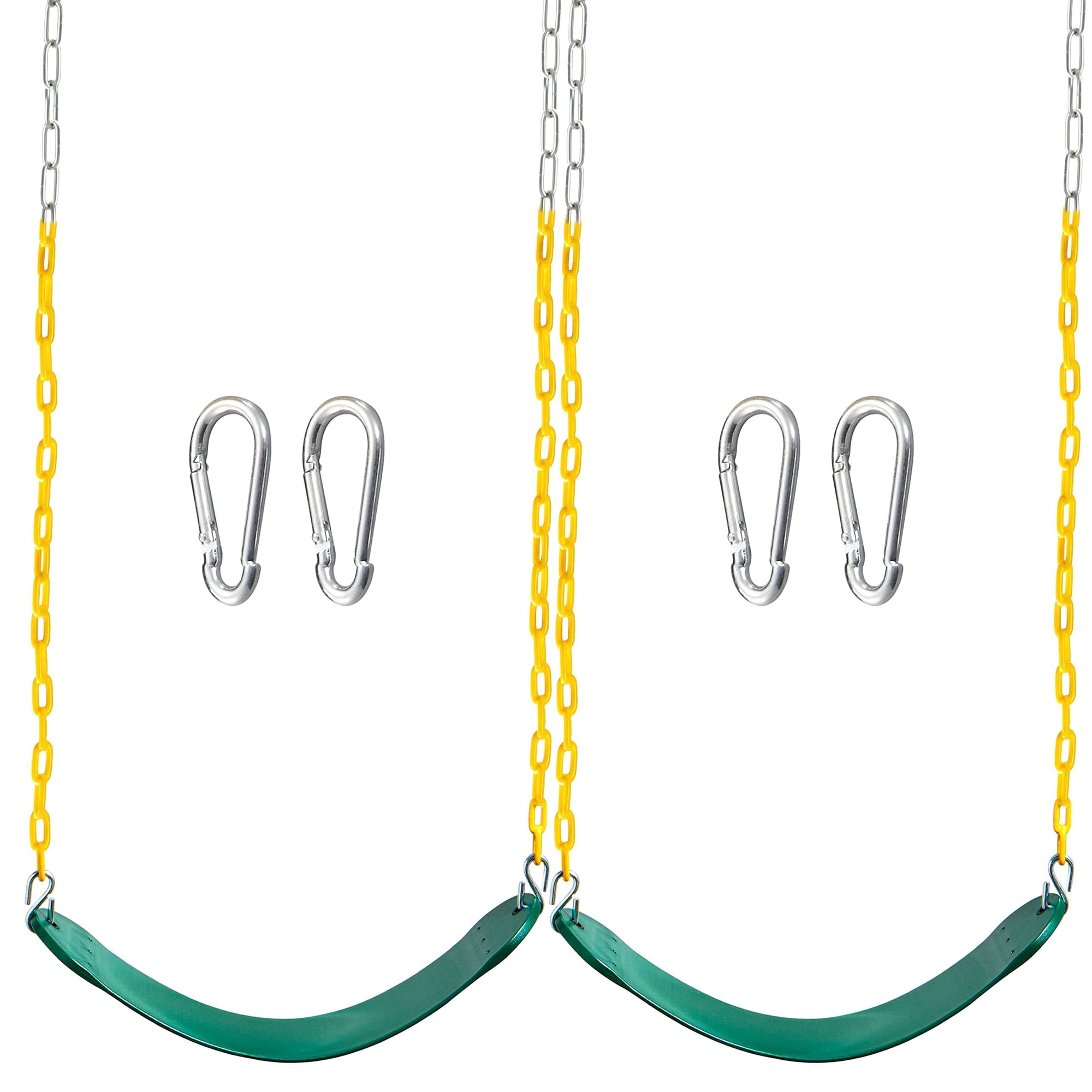 Swing Seat Turfee, Paquete De 2 Unidades, Color Verde, Resistente, Con Cadena De 66 Cm, Para Niños