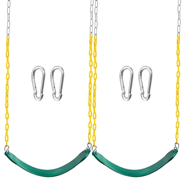 Swing Seat TURFEE, paquete de 2 unidades, color verde, resistente, con cadena de 66 cm, para niños