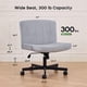 thumbnail image 2 of Silla LukkDys Criss Cross con ruedas, asiento ancho, tela gris, 2 of 8