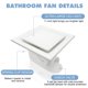 thumbnail image 4 of Extractor de baño POWERENG 141 CFM con luz 6000 K, 4 of 7