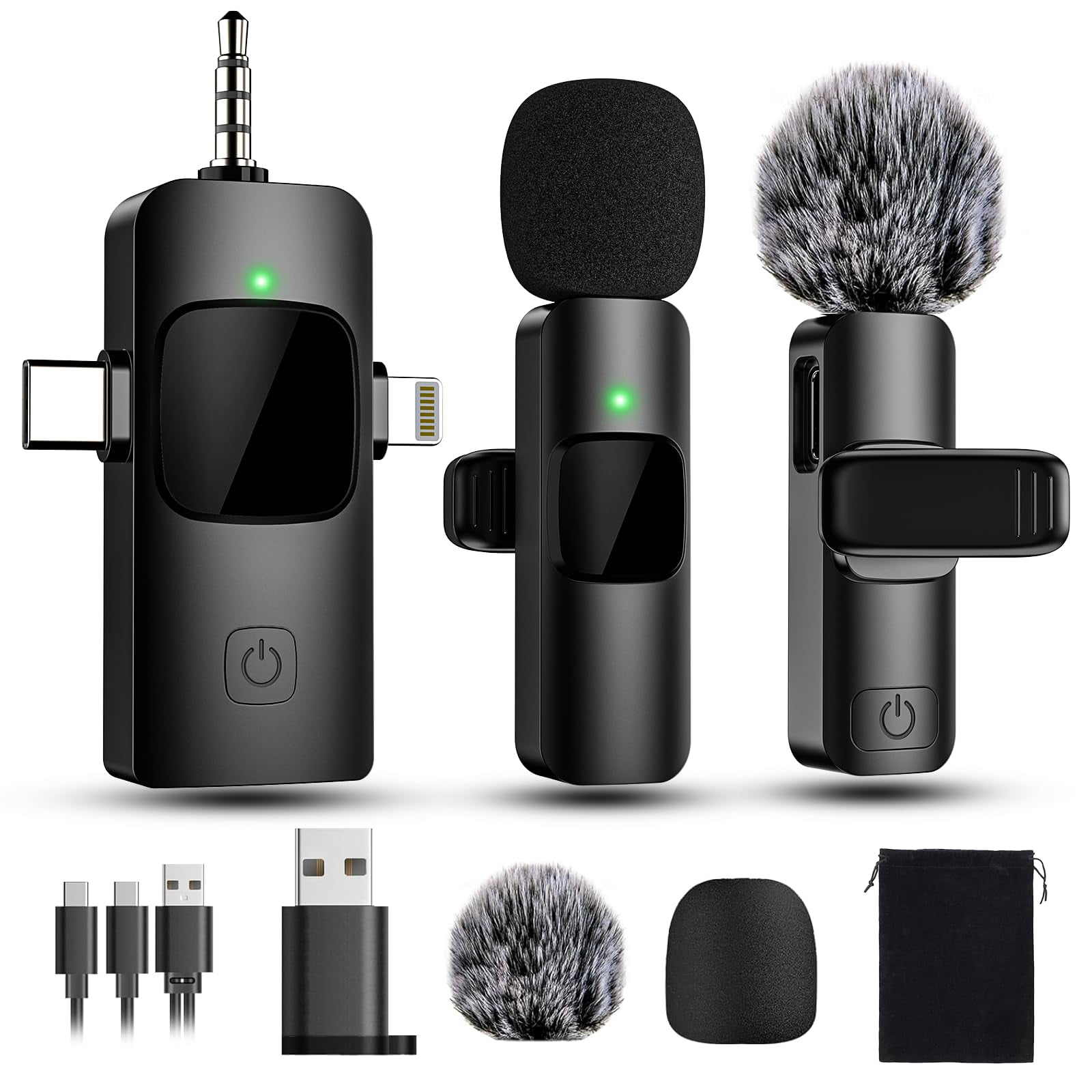 Micrófono Lavalier Inalámbrico Evxve Para Iphone Ipad 2.4 Ghz