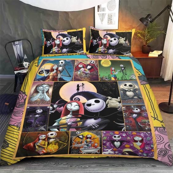 Nightmare Before Christmas - Jack Skellington Duvet Cover Set 3-Piece Bedding Set (1 Duvet Cover + 2 Pillow Shams)