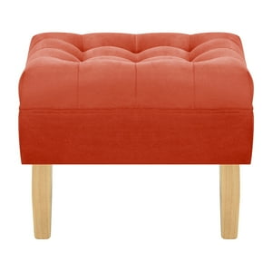 Bodevir - Pouf Wood 1C Felpa 05 Naranjo