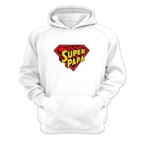 Genérico - Polerón Canguro Super Papá Blanco Talla Xs Unisex
