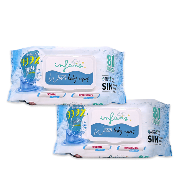 Toallitas Húmedas Infans 99.9% Water Baby Wipes 2x80 - 160 UND