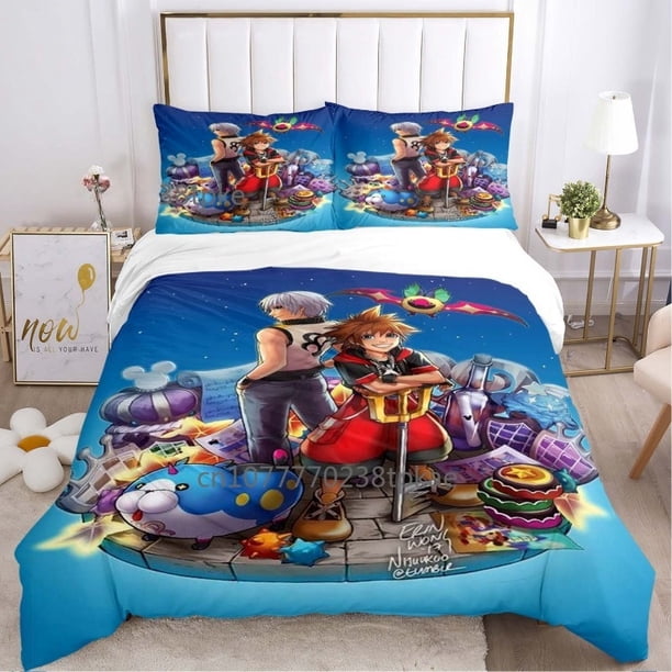 Fashion Anime Game dom Heart Bedding Set Single Twin Full Size Bed Set Adult Kid Bedroom Duvetcover Sets Bed Sheets