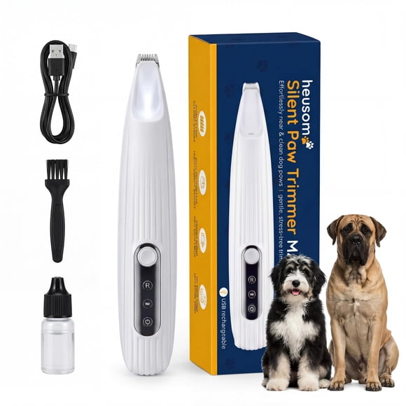 Recortadora inalámbrica recargable para patas de mascotas Heusom con luz LED