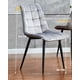 thumbnail image 3 of Silla Para Comedor Tapizado Felpa Con Diseño Cuadro Base Negra - Gris, 3 of 3