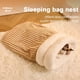 thumbnail image 2 of Saco de dormir de gato para gatos de interior, saco de gato de peluche suave, cama de cueva de gatos de autocalentamiento, saco de mascota para cachorro de gatito (marrón, M), 2 of 3
