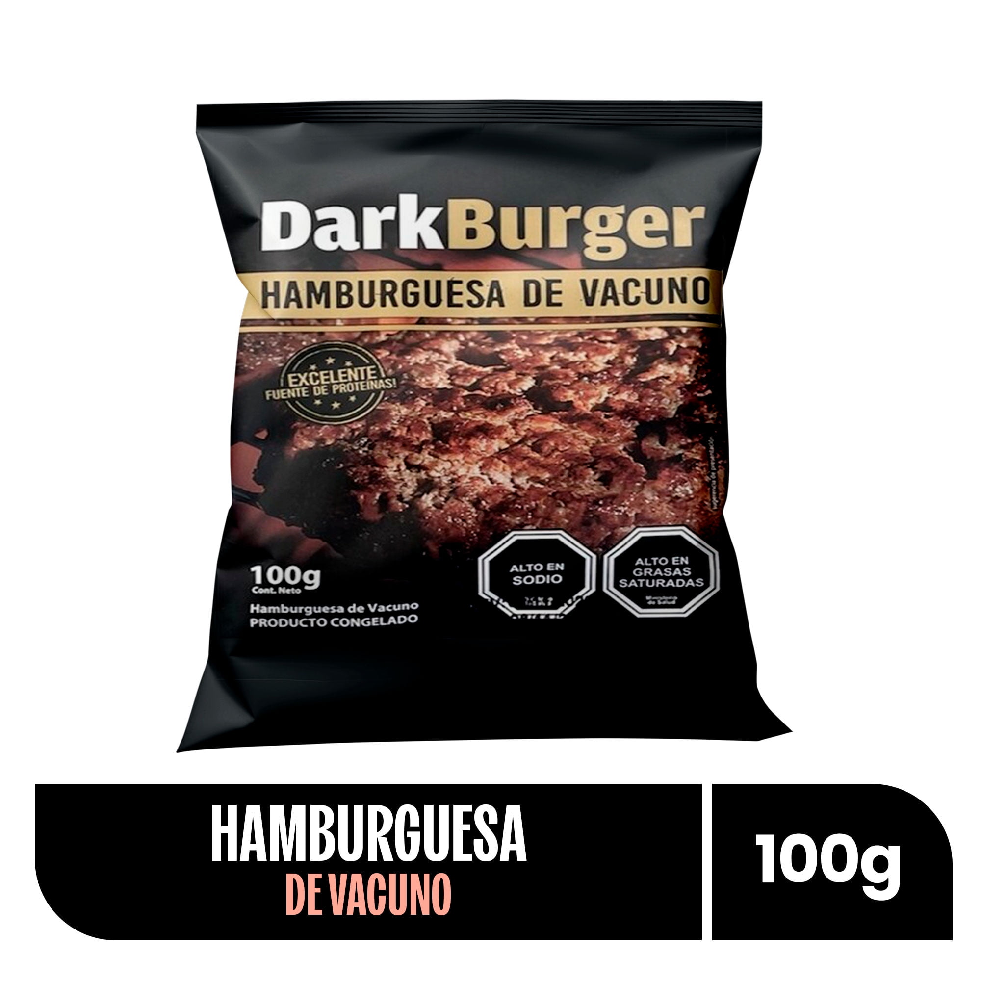 Hamburguesa De Vacuno 100 g Dark Burger