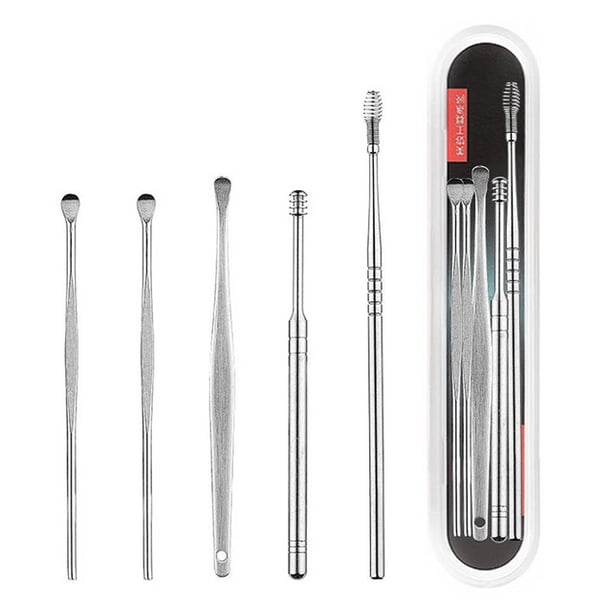 6Pcs/Set Stainless Steel Ear Care Cleaning Tool Earpick Cleaner Curette Spoon Health Care Earpick Ear Wax Pickers Remover Tool
