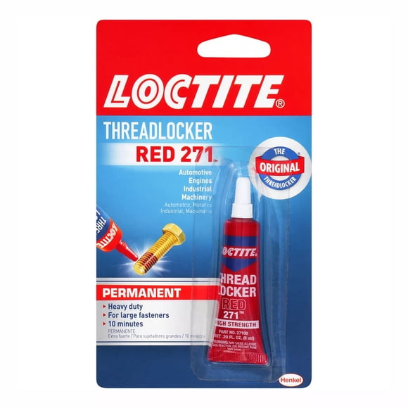 Threadlocker Loctite 271 rojo permanente, 6 ml, para tuercas y tornillos