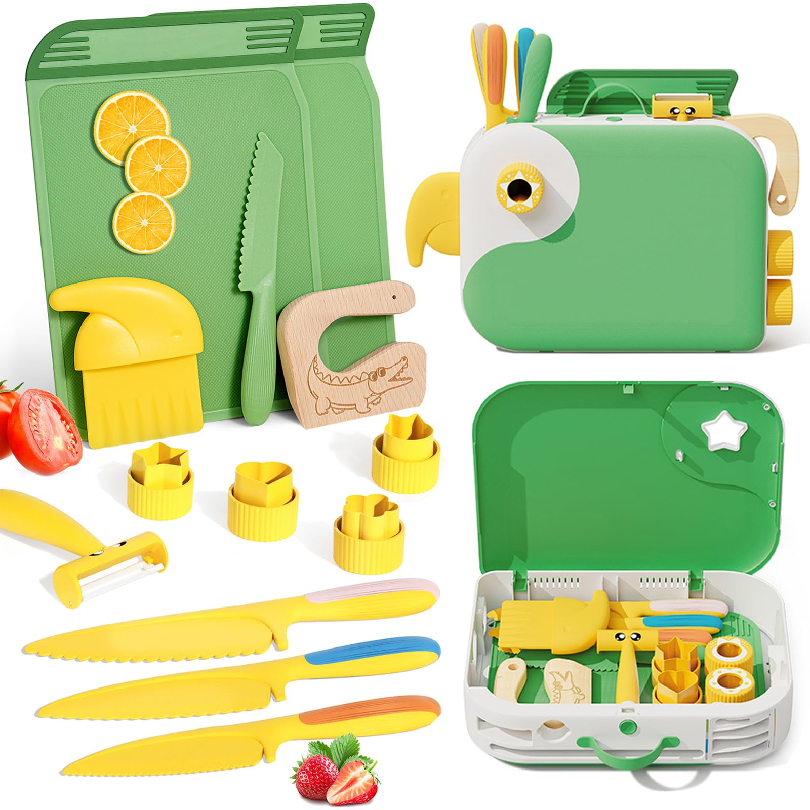 Set De Herramientas De Cocina Para Niños Pequeños Lullulii Cuchillos Montessori Seguros