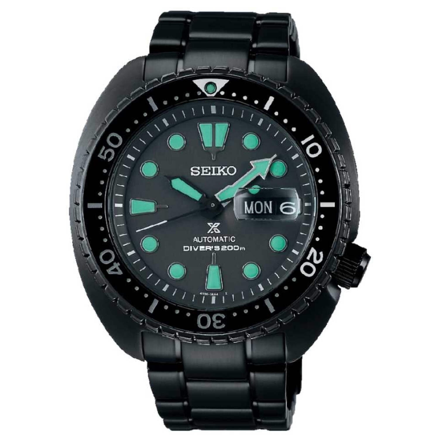 Seiko - Reloj Automático Para Hombre Prospex Black Series Night Vision Turtle Dial Negro Srpk43k1 200m