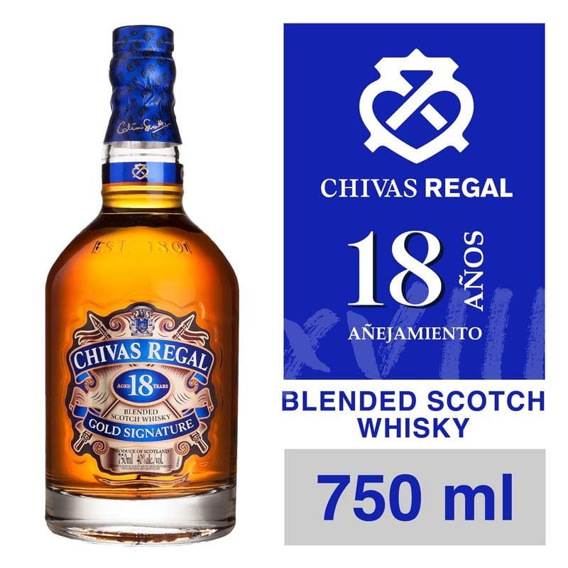 Chivas Regal - Whisky Blended Scotch 18 Años 40° Botella