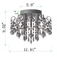thumbnail image 3 of Lámpara de techo de cristal Q&S empotrada de 3 luces cromo, 3 of 9