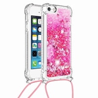 Funda Foxdock Para Iphone Se Con Cuerda Ajustable, Brillo Líquido, Protección Antigolpes Y Lente – Ideal Para Regalo