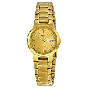 Seiko - Reloj Serie 5, Automático, Dial Dorado - Syme46 Para Mujer