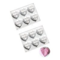 Genérico - Pack X2 Molde Corazon Diamante Molde Corazón Geometrico