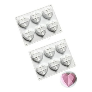 Genérico - Pack X2 Molde Corazon Diamante Molde Corazón Geometrico