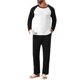 thumbnail image 5 of Conjunto de Pijama de 2 Piezas para Hombre INSPIRE CHIC Camiseta de Dormir con Cuello Redondo y Manga Raglán & Pantalones de Descanso XL Negro, 5 of 6