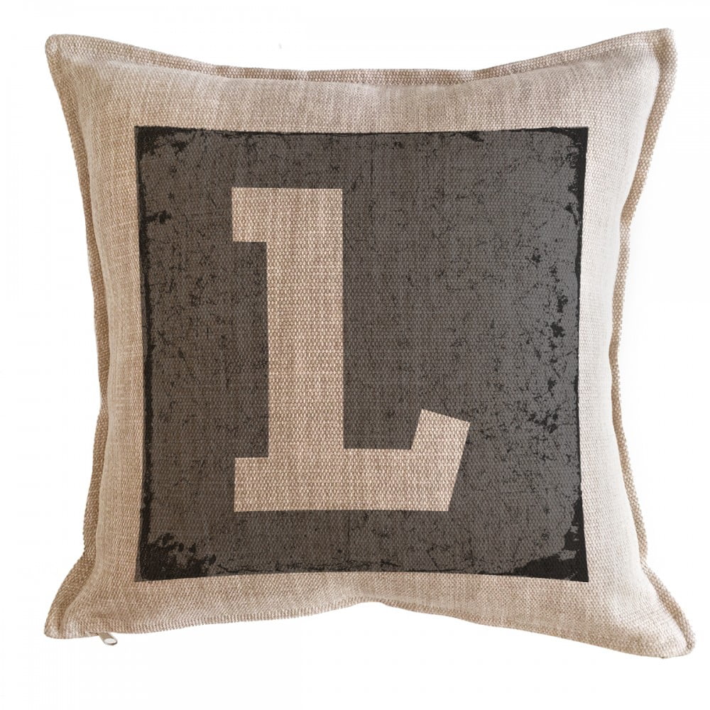 Tuyo Print - Cojín Letra Fondo Gris L 45x45