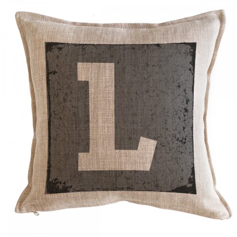 Tuyo Print - Cojín Letra Fondo Gris L 45X45