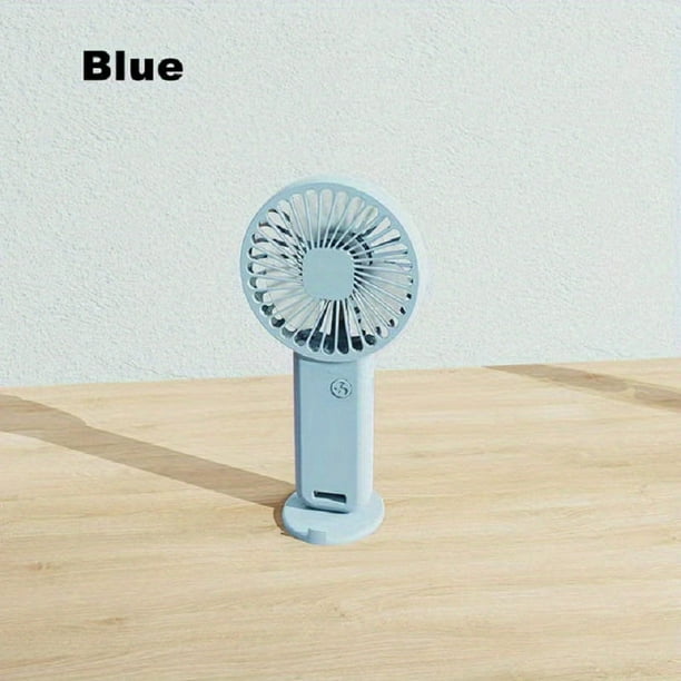 1pc Portable USB Chargeable Mini Fan, Handheld Fans With Base For Desktop, Outdoor Hand Hold Fan With Phone Holder