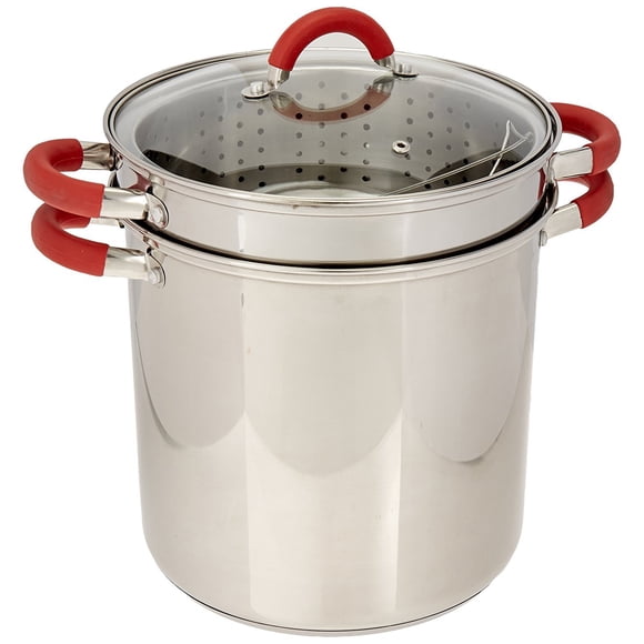 Olla para pasta ExcelSteel de acero inoxidable multifuncional de 8 cuartos