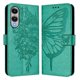 thumbnail image 1 of Funda cartera mariposa para Samsung Galaxy S25 Edge con soporte y ranuras para tarjetas Verde, 1 of 5
